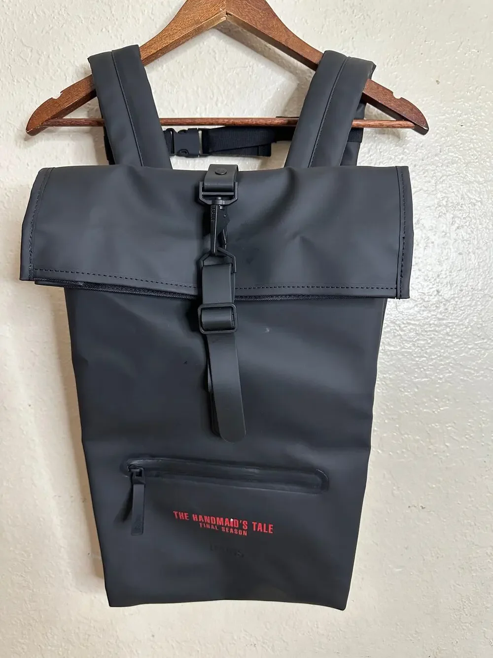 Rains Rolltap Rucksack Backpack Waterproof Black NWT